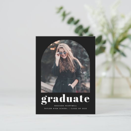Photo Arch Zwart-wit Graduation Party Briefkaart (Staand voorkant)