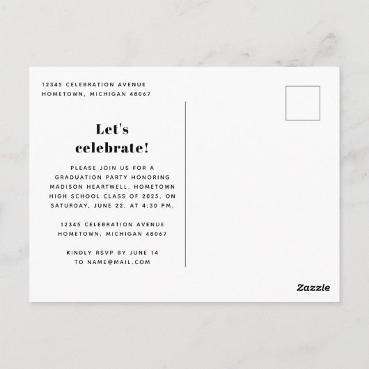 Photo Arch Zwart-wit Graduation Party Briefkaart (Achterkant)