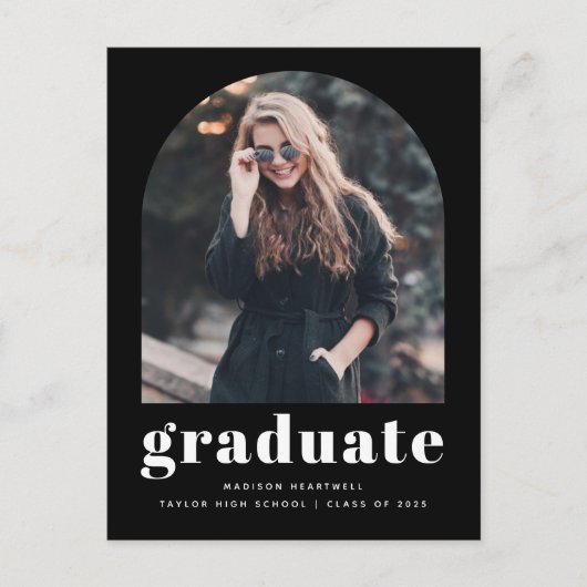 Photo Arch Zwart-wit Graduation Party Briefkaart (Voorkant)