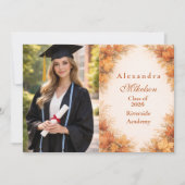 Photo Autumn Maple Leaves Graduation Party Aankondiging (Voorkant)