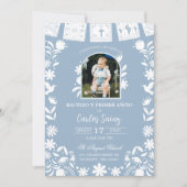 Photo Baby Blue Cielito Lindo Baptism Kaart (Voorkant)