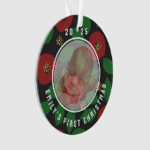 Photo Baby's First Christmas Floral Ornament (voorkant)