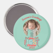 Photo BABY'S First Christmas Personalize Magneet (Voorkant / Achterkant)