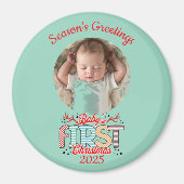 Photo BABY'S First Christmas Personalize Magneet (Voorkant)