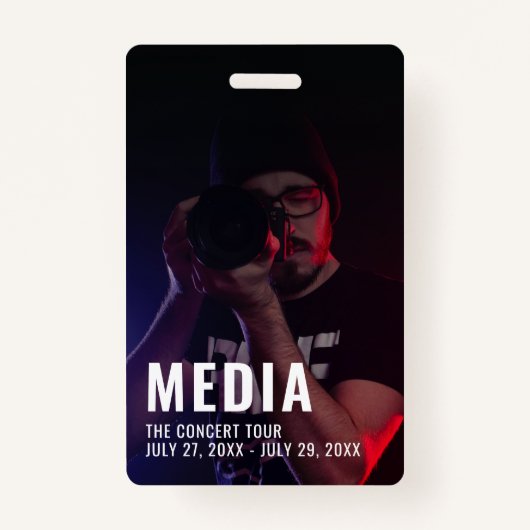 Photo Background Media Pass ID Badge (Voorkant)