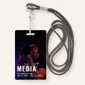 Photo Background Media Pass ID Badge (Voorkant met draagriem)