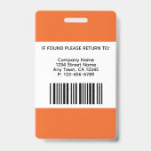 Photo Badge - Orange and Black (Achterkant)