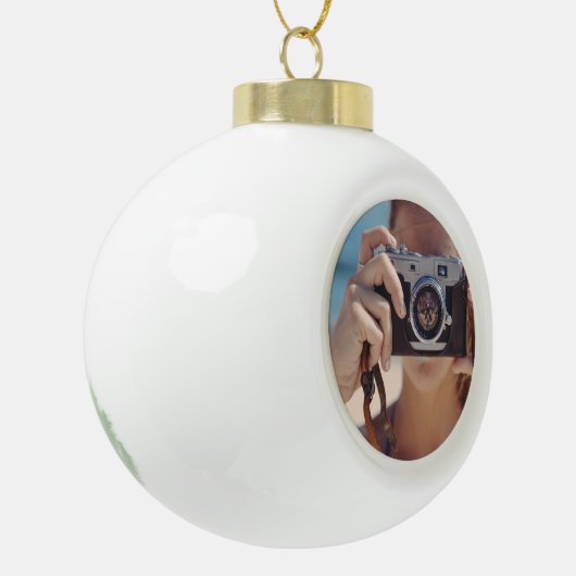 Photo Ball Ornament - Keramische vakantie Keepsake (Links)