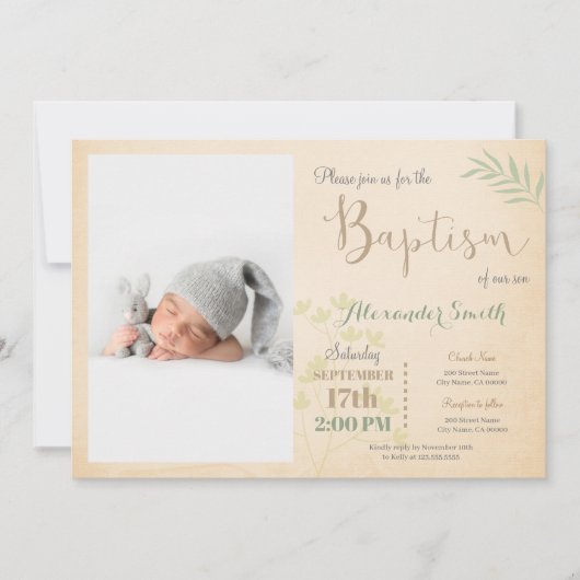 Photo Baptism Invitation Kaart (Voorkant)