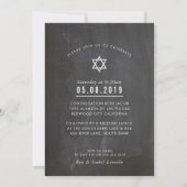 PHOTO BAR MITZVAH modern chalkboard gold writing Kaart (Achterkant)