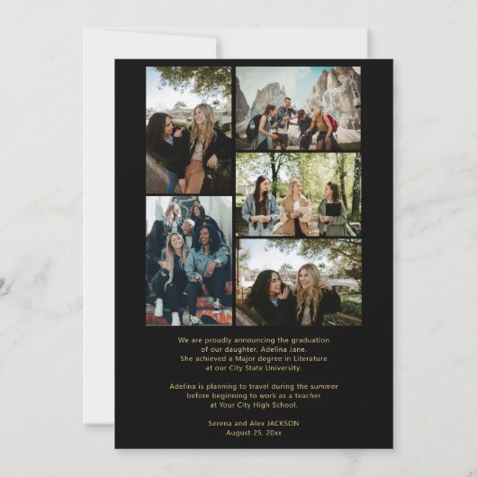 Photo BASE voor vellum overlay afstuderen Aankondiging (Achterkant)