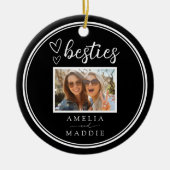 Photo Besties Modern Minimal Black and White  Keramisch Ornament (Voorkant)