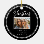 Photo Besties Modern Minimal Black and White  Keramisch Ornament (Achterkant)