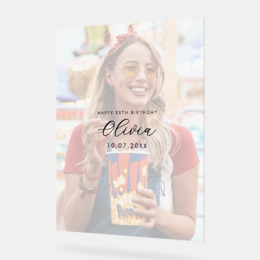 Photo Birthday Guest Signature Acryl Bord (Hoek)