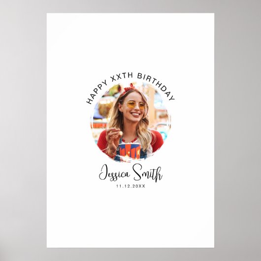 Photo Birthday Guest Signature Poster (Voorkant)