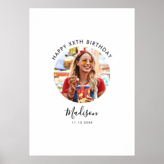 Photo Birthday Guest Signature Poster (Voorkant)