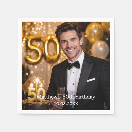 Photo birthday party servet (Voorkant)