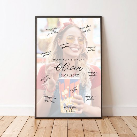 Photo Birthday Signature Guest Book Poster