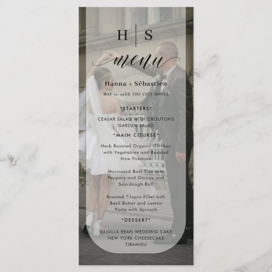 photo Black and White Wedding Menu (Voorkant)
