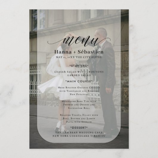 photo Black and White Wedding Menu (Voorkant)