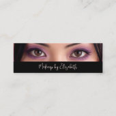 Photo Black Blush Pink Script Makeup Artist Modern Mini Visitekaartje (Voorkant)