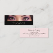 Photo Black Blush Pink Script Makeup Artist Modern Mini Visitekaartje (Voorkant / Achterkant)