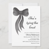 Photo Black Bow She's Tying the Knot Bridal Shower Kaart (Voorkant)