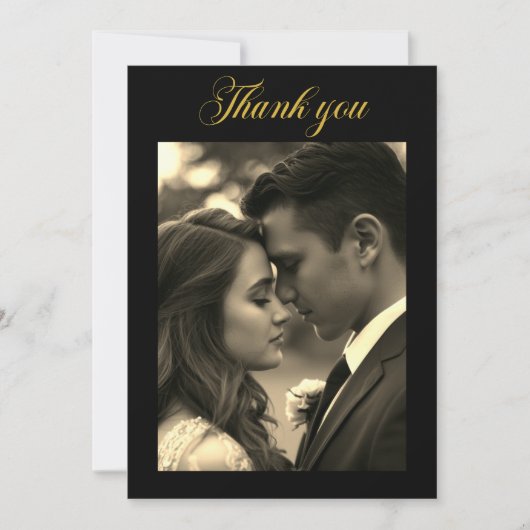  Photo Black Gold  Bedankkaart (Voorkant)