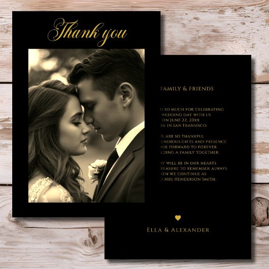  Photo Black Gold  Bedankkaart