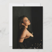 Photo Black Gold Glitter Masquerade Quinceañera Kaart (Achterkant)