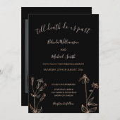 PHOTO | Black Rose Gold Wildflower | Goth Wedding  Kaart (Voorkant / Achterkant)