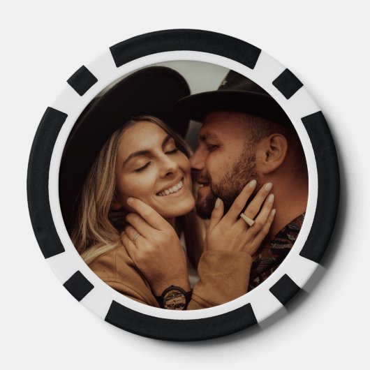 Photo Black White 100 Numbered Poker Chips (Achterkant)