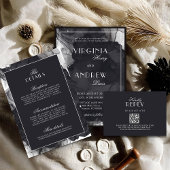 Photo Black & White Luxury Old Money Wedding Kaart