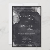 Photo Black & White Luxury Old Money Wedding Kaart (Voorkant)