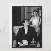 Photo Black & White Luxury Old Money Wedding Kaart (Achterkant)