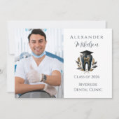 Photo Blue Laurel Dental Graduation Aankondiging (Voorkant)