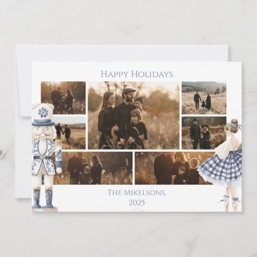 Photo Blue Nutcracker Christmas Feestdagenkaart (Voorkant)