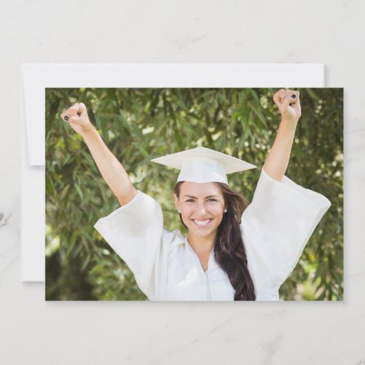 Photo Blush Agate Gold Script Afstuderen Bedankkaart (Achterkant)