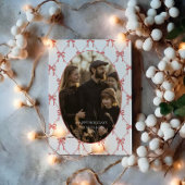 Photo Blush Bow Santa Christmas Feestdagenkaart