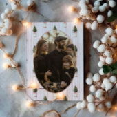 Photo Blush Christmas Tree Stripe Feestdagenkaart