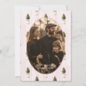 Photo Blush Christmas Tree Stripe Feestdagenkaart (Voorkant)