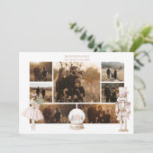 Photo Blush Nutcracker Christmas Feestdagenkaart (Staand voorkant)