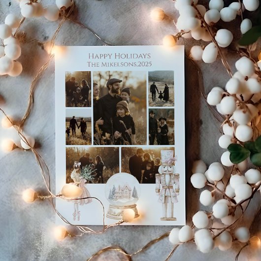 Photo Blush Nutcracker Christmas Feestdagenkaart