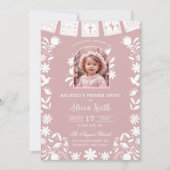 Photo Blush Pink Cielito Lindo Baptism Kaart (Voorkant)