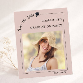 Photo Blush Pink Graduation Party Save the Date Flyer