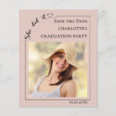 Photo Blush Pink Graduation Party Save the Date Flyer (Voorkant)