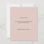 Photo Blush Pink Graduation Save the Date Card (Achterkant)