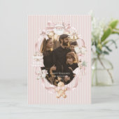 Photo Blush Ribbon Tree Christmas Feestdagenkaart (Staand voorkant)