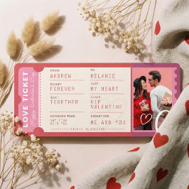 Photo Boarding Pass To Love Plane Ticket Valentine Feestdagenkaart