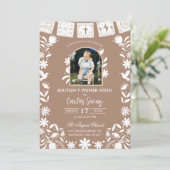 Photo Boho Brown Cielito Lindo Baptism Kaart (Staand voorkant)